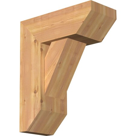 Ekena Millwork Traditional Slat Smooth Bracket w/ Offset Brace, Western Red Cedar, 7 1/2"W x 18"D x 22"H BKT0806X18X22TRA06SWR